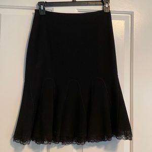 Elie tahari fit and flare black skirt